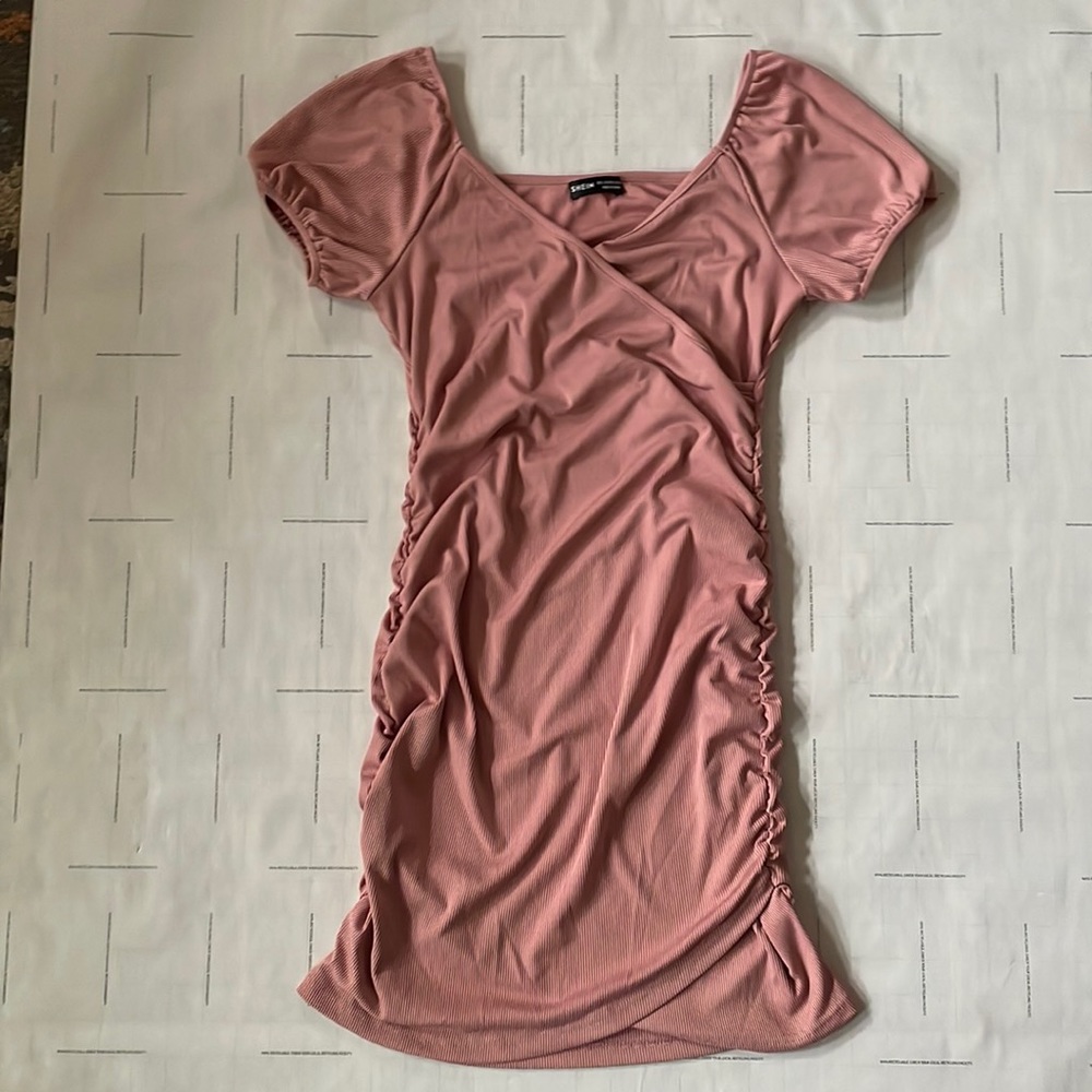 Light pink rouched dress